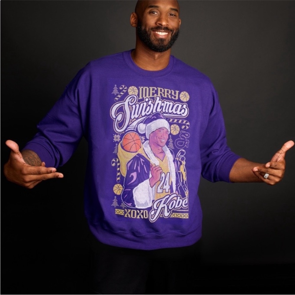 RARE Kobe Bryant Merry Swishmas Crewneck Christmas Sweater